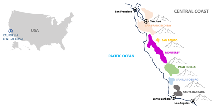 map usa california central coast