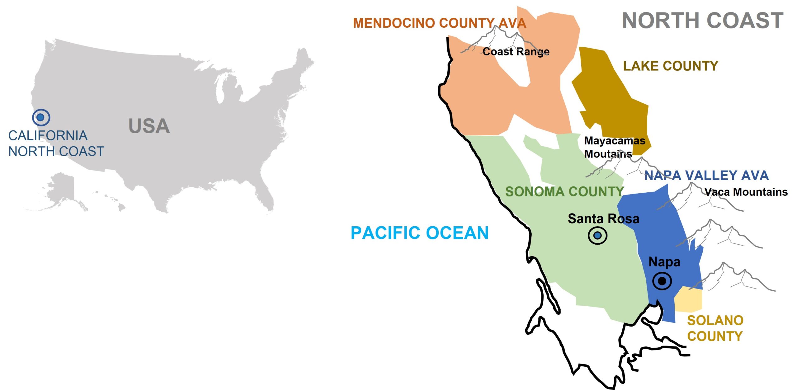 map usa california north coast
