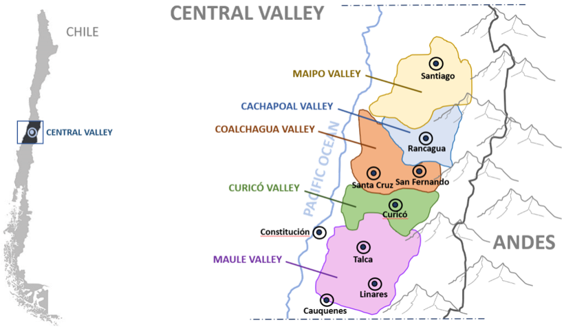 map chile central valley