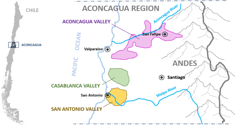 map chile aconcagua